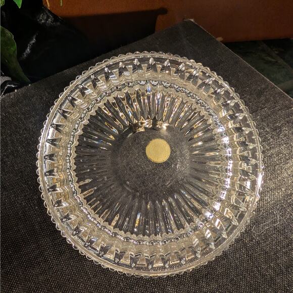 Vintage Ornate Italian Rococo Chrome Lead Crystal Ashtray & Cherub Putti Snuffer - Picture 7 of 8